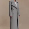 Levi lange wollen trenchcoat – grijs gemêleerd Levi lange wollen trenchcoat – grijs gemêleerd