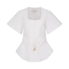 Liberty katoenen top met korte mouwen – Wit Liberty katoenen top met korte mouwen – Wit