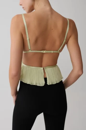 Lilou geplooide mouwloze Top – salie