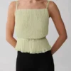 Lilou geplooide mouwloze Top – salie Lilou geplooide mouwloze Top – salie