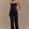 Lindie broek met rechte pijpen – Zwart Lindie broek met rechte pijpen – Zwart