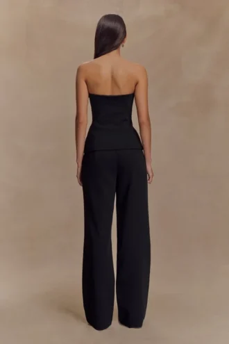 Lindie broek met rechte pijpen – Zwart