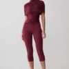 Blanca stretch crêpe capribroek – Mahonie Blanca stretch crêpe capribroek – Mahonie