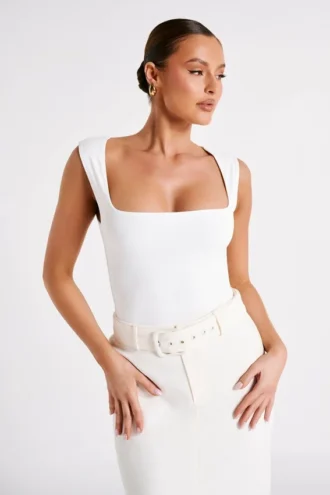 Linley gerecyclede nylon lange top – wit