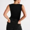 Linley gerecyclede nylon lange top – Zwart Linley gerecyclede nylon lange top – Zwart