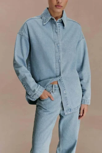 Lioda oversized Denim shirt – 80’s Blue