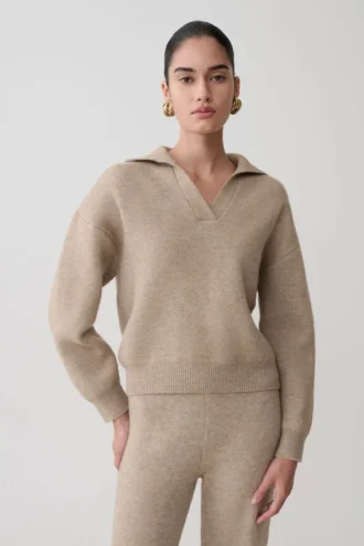 Luca gebreide trui – Beige gemêleerd