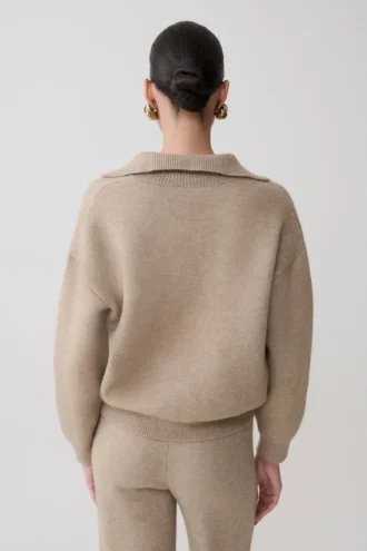 Luca gebreide trui – Beige gemêleerd