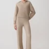 Evan gebreide broek met wijde pijpen – Beige gemêleerd Evan gebreide broek met wijde pijpen – Beige gemêleerd