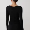 Lumi mesh-top met lange mouwen – Zwart Lumi mesh-top met lange mouwen – Zwart