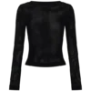 Lumi mesh-top met lange mouwen – Zwart Lumi mesh-top met lange mouwen – Zwart