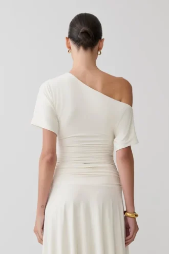 Luu off-shoulder slinky top – ivoor