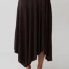 Luu Slinky Midi-rok – Donker Chocolade