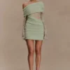 Luxie kanten gebreide mini-jurk – pastelgroen Luxie kanten gebreide mini-jurk – pastelgroen