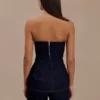 Madelyn strapless longline Denim Top – Indigoblauw Madelyn strapless longline Denim Top – Indigoblauw