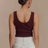 Maeva tanktop met ronde hals – Chocoladebruin Maeva tanktop met ronde hals – Chocoladebruin