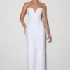 Maisie strapless midi-jurk met pailletten – Wit Maisie strapless midi-jurk met pailletten – Wit