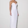 Maisie strapless midi-jurk met pailletten – Wit Maisie strapless midi-jurk met pailletten – Wit