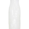 Maisie strapless midi-jurk met pailletten – Wit Maisie strapless midi-jurk met pailletten – Wit