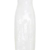Maisie strapless midi-jurk met pailletten – Wit Maisie strapless midi-jurk met pailletten – Wit