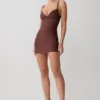 Maison Bandage gebreide mini-jurk – Chocolade Maison Bandage gebreide mini-jurk – Chocolade
