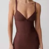 Maison Bandage gebreide mini-jurk – Chocolade Maison Bandage gebreide mini-jurk – Chocolade