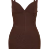 Maison Bandage gebreide mini-jurk – Chocolade Maison Bandage gebreide mini-jurk – Chocolade