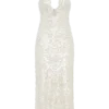 Makari maxi-jurk met pailletten – Wit Makari maxi-jurk met pailletten – Wit