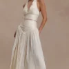 Makena gerimpelde top met V-hals – Opal White Makena gerimpelde top met V-hals – Opal White