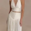 Makena gerimpelde top met V-hals – Opal White Makena gerimpelde top met V-hals – Opal White