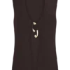 Malani gebreide top met hardware – Chocoladebruin