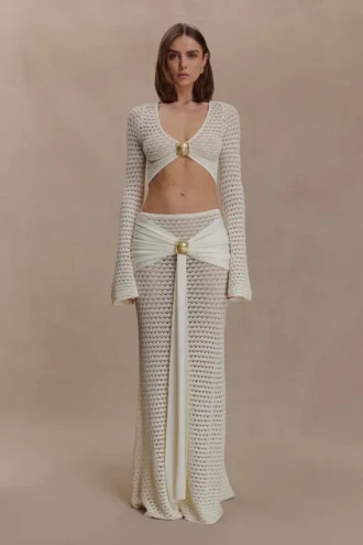 Mania gehaakte maxi-rok met hardware – ivoor Mania gehaakte maxi-rok met hardware – ivoor