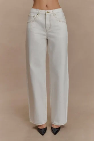Mannon Denim-jeans met middelhoge taille – Wit