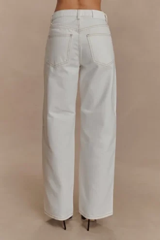 Mannon Denim-jeans met middelhoge taille – Wit