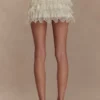 Margaret mini-skort met kanten ruches – Crème Margaret mini-skort met kanten ruches – Crème