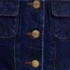 Marge getailleerde Denim-top met korte mouwen – Indigo Blue Marge getailleerde Denim-top met korte mouwen – Indigo Blue
