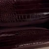 Maria schoudertas van imitatieleer met krokodillenprint – Chocoladebruin