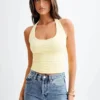 Marie gerecyclede haltertop – Lemon Sherbet Marie gerecyclede haltertop – Lemon Sherbet