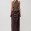 Marina haltertop met metalen details – Cacaobruin Marina haltertop met metalen details – Cacaobruin