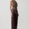 Marina haltertop met metalen details – Cacaobruin Marina haltertop met metalen details – Cacaobruin