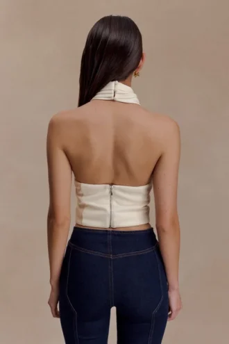 Marion cross-over top – Buttercream