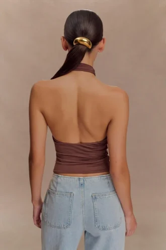 Mariposa Slinky haltertop – Chocolade