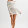 Marisol off-shoulder bouclé mini-jurk – ivoor Marisol off-shoulder bouclé mini-jurk – ivoor