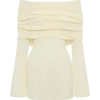 Marisol off-shoulder bouclé mini-jurk – ivoor Marisol off-shoulder bouclé mini-jurk – ivoor