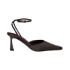 Marley satijnen pumps met spitse neus – Chocoladebruin Marley satijnen pumps met spitse neus – Chocoladebruin
