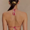 Marquise-bikini-top – Dragonfruit Deco Fleur-print