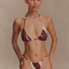 Marquise bikinitop – Chocolate Deco Fleur-print
