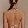 Marquise bikinitop – Chocolate Deco Fleur-print
