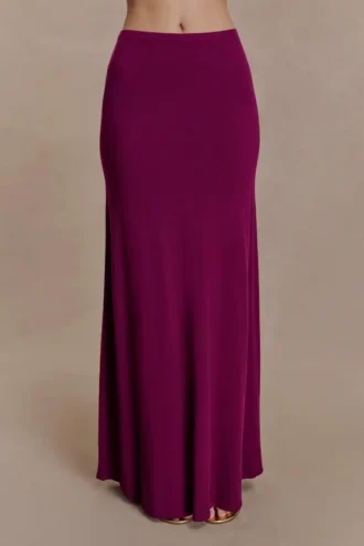 Martiena gebreide maxi-rok – Pruim