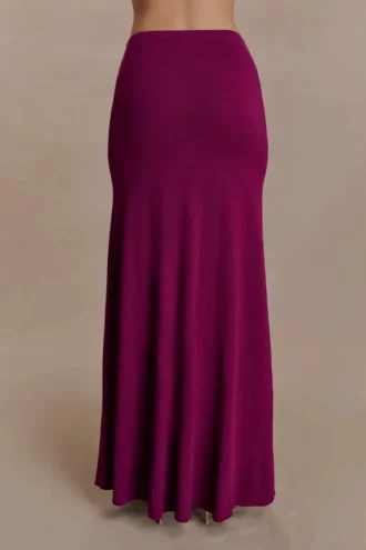 Martiena gebreide maxi-rok – Pruim